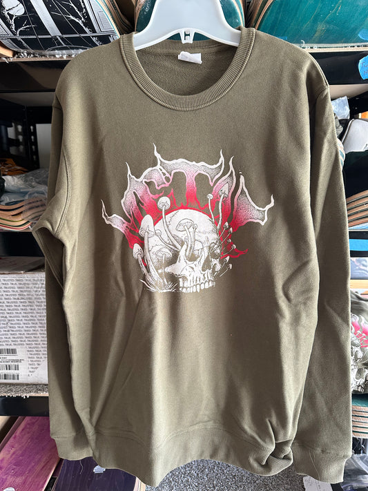 Mushroom Army Green Crewneck