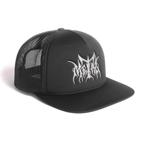 METAL LOGO TRUCKER HAT BLACK/WHITE