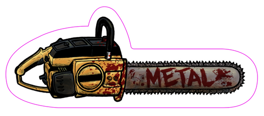METAL CHAINSAW DECAL