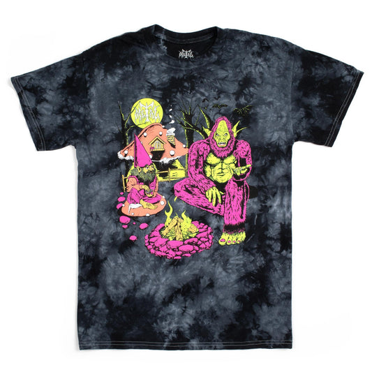 METAL GNOME MEETS BIGFOOT TIE DYE T-SHIRT